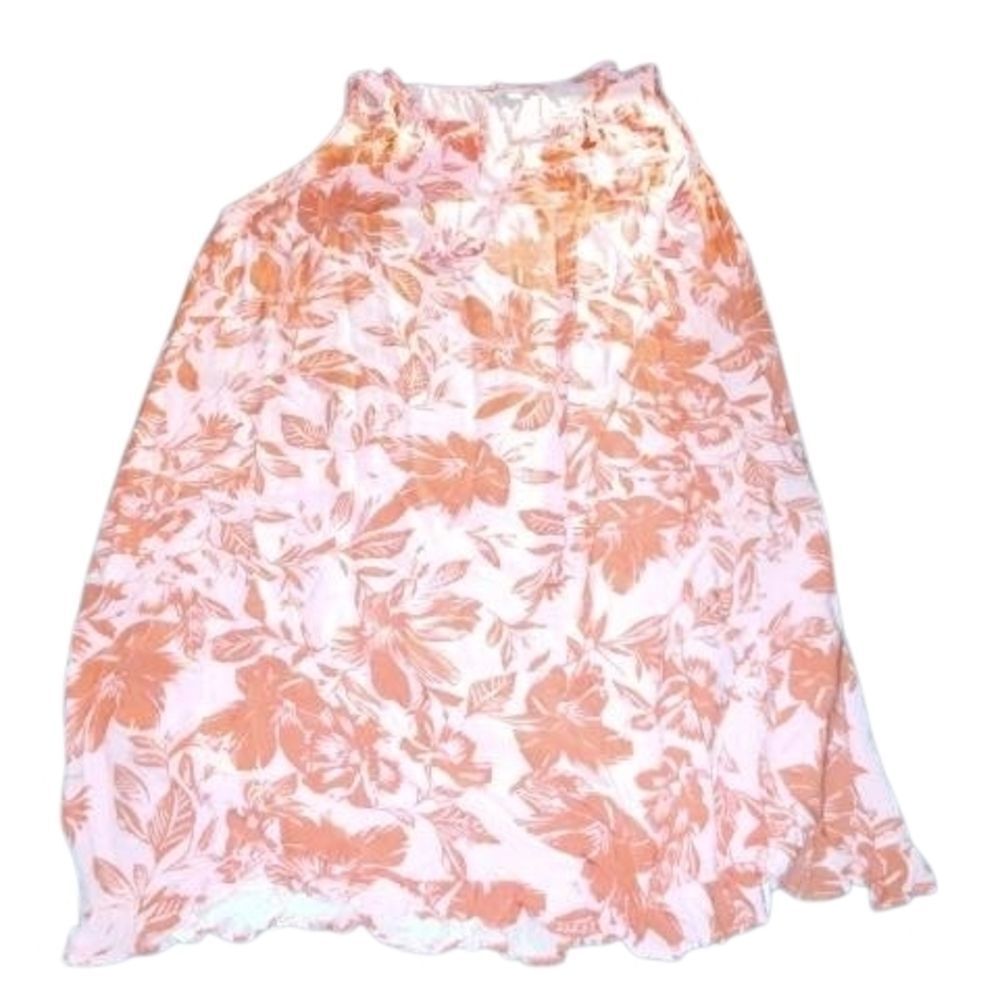 LOFT Pink Ruffled A-Line Midi Dress Resort Wear(357)